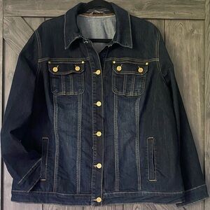 Dark Denim Spanner Jean Jacket, NWOT, sz 18W
